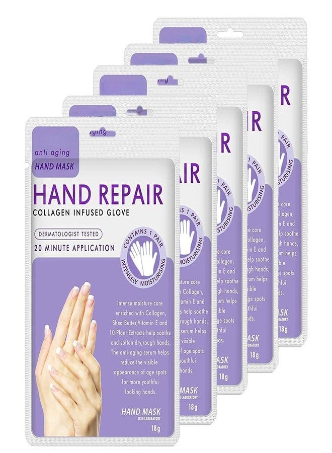 Rexez 1 Pairs Hands Moisturizing Gloves, Hand Skin Repair Renew Mask Infused Collagen, Vitamins + Natural Plant Extracts for Dry, Aging, Cracked Hands (1 Pairs Hand mask) - Image 1