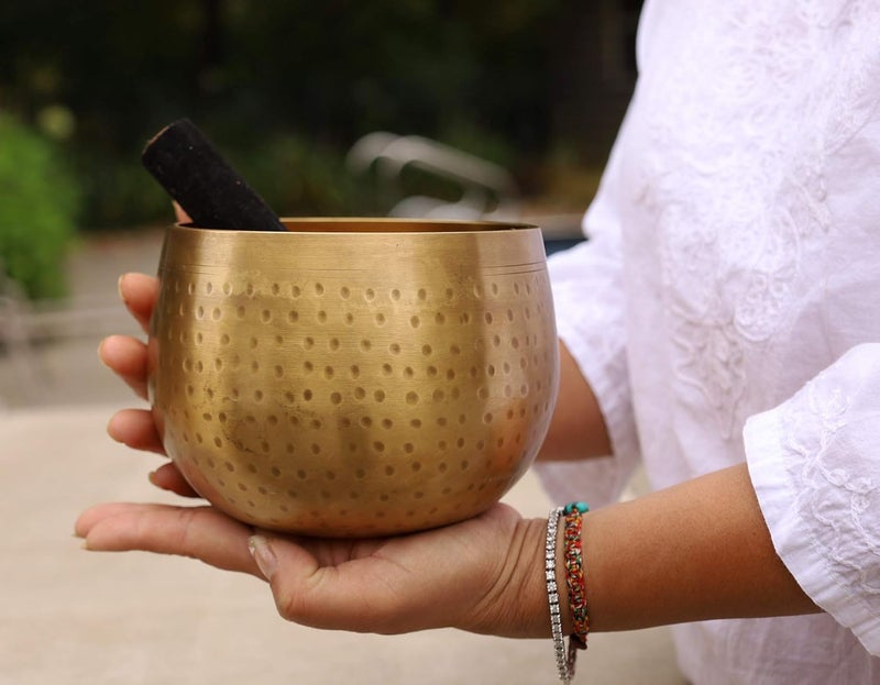 DharmaObjects Tibetan Ring Gong Meditation Singing Bowl Mallet Cushion Set (Jumbo) - Image 2