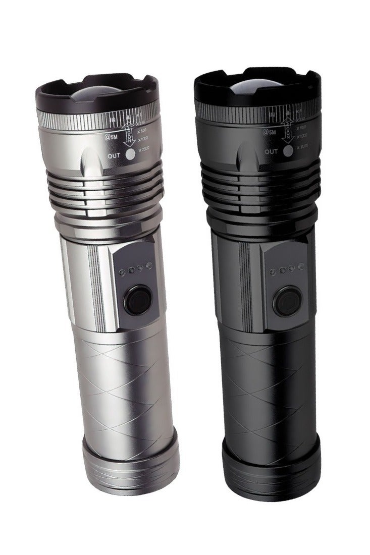 دينكس مصباح يدوي قابل لإعادة الشحن فائق السطوع، بتركيز قابل للتعديل، مصباح يدوي تكتيكي للطوارئ والتخييم والمشي لمسافات طويلة - Image 2