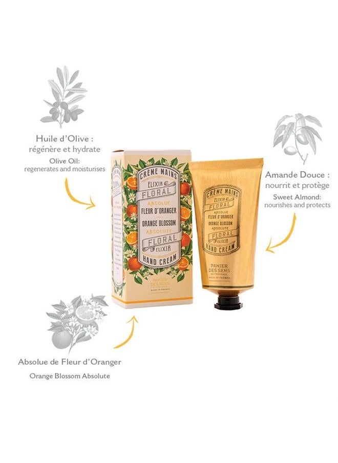 PANIER DES SENS - Orange Blossom Hand Cream For Dry Cracked Hands With Olive Oil Made In France 96% Natural Hand Moisturizer 2.6Floz/75Ml - Image 1