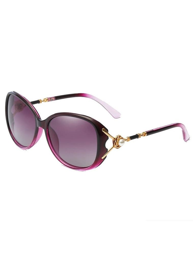 HDCRAFTER - Women's UV Protection Butterfly Pearl Polarizing Sunglasses-Purple - Image 1
