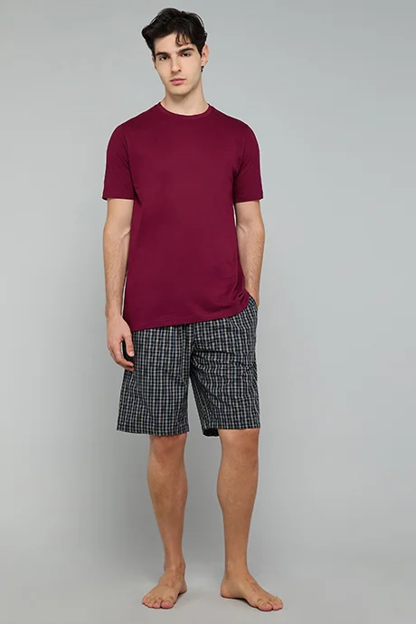 أر أند بي Checked Lounge Shorts with Drawstring Waist