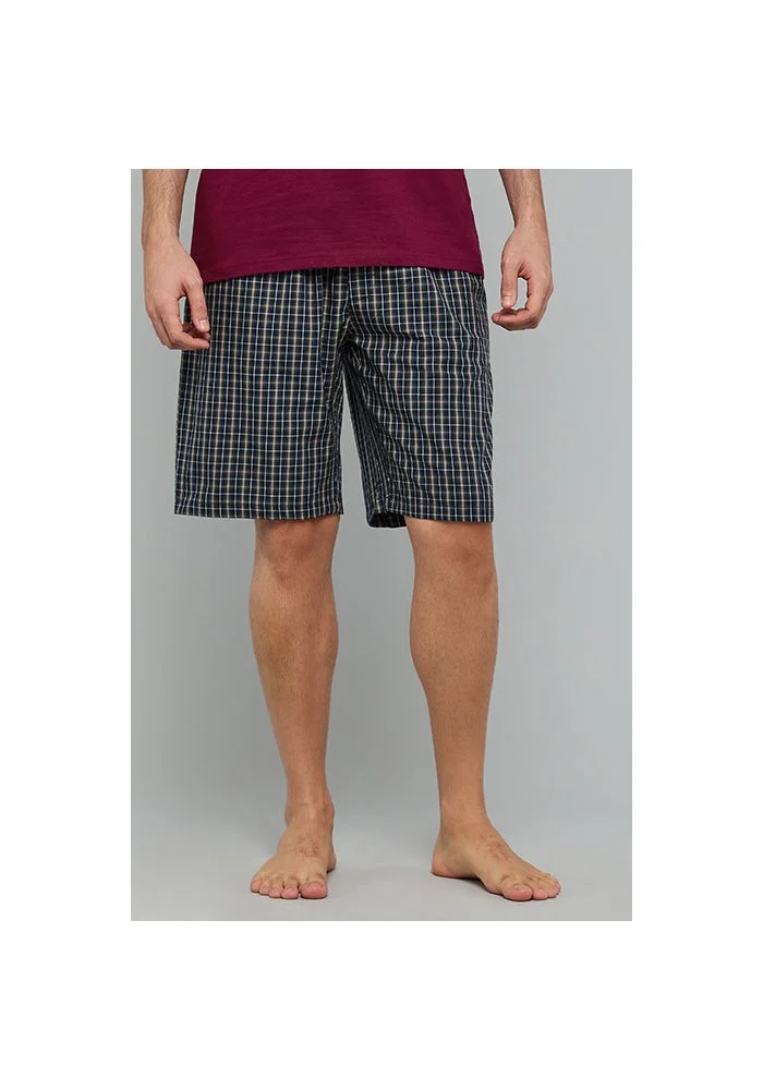 R&b Checked Lounge Shorts with Drawstring Waist