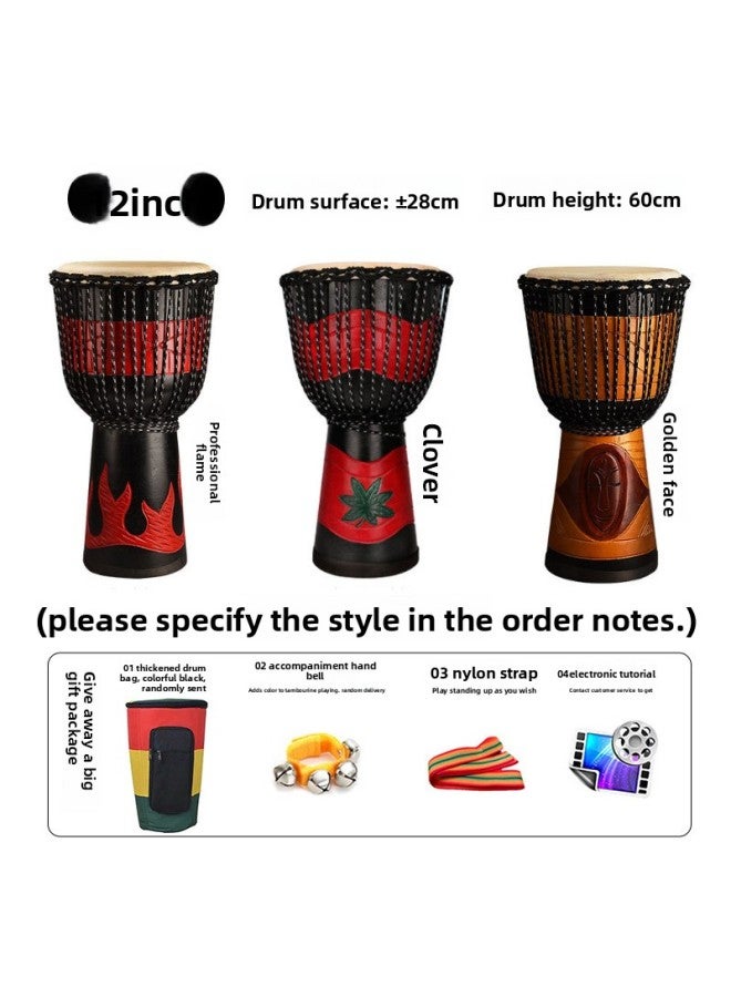 Somali Goat African Drum For Adults and Children Beginners Hand Drum Professional Performance Teaching Drum 12inch professional flame - Image 1