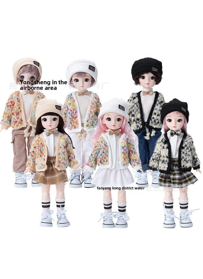 Generic 6分BJD30厘米整套娃娃胖子身12寸可爱少女爆米花外套系列跨境外贸-颜色:1264长牛仔裙-高度:见图片  - Image 3