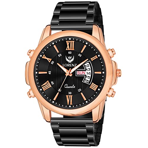 LORENZ Analogue Day Date Functioning Stainless Steel Chain Watch for Men | MK-4042R - Image 1