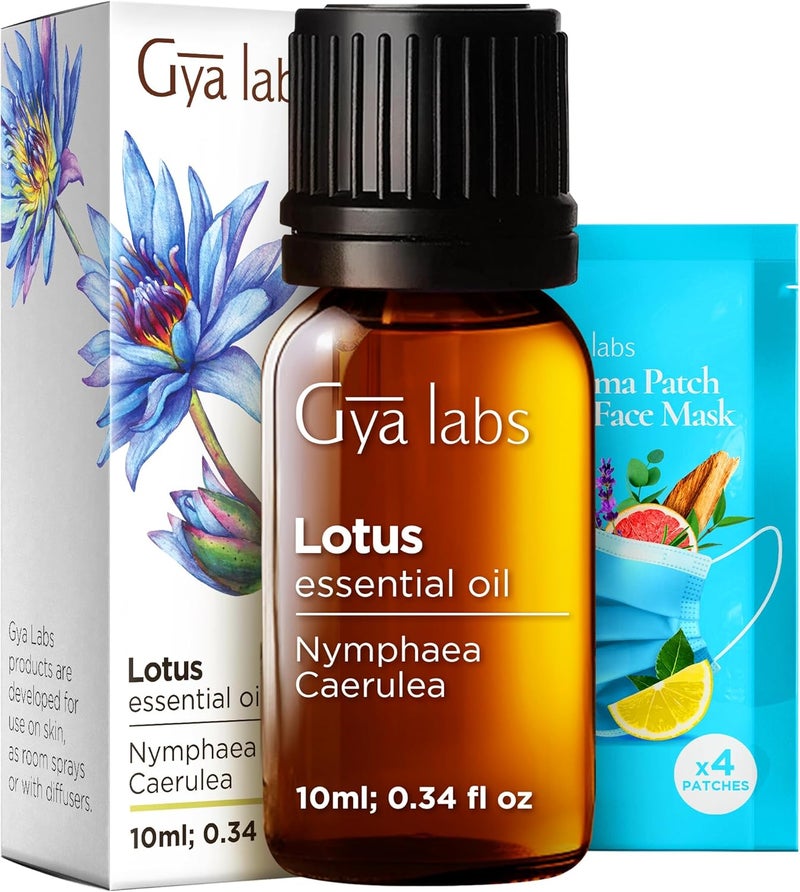 Gya Labs Lotus Essential Oil - 0.34 Fl Oz - for Hair, Skin, Diffuser, Aromatherapy & DIY Candle Making Scent - Image 1