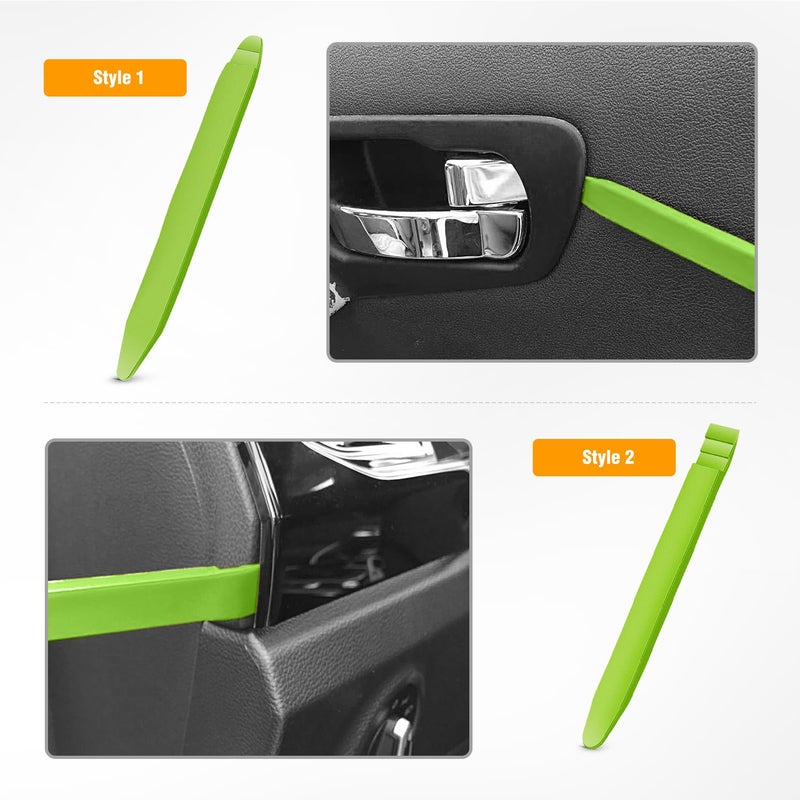 GOOACC 5PCS Auto Trim Removal Tool Kit No-Scratch Removal Tool Kit for Car Audio Dash Panel Window Molding Fastener Remover Tool Kit-Green - Image 4