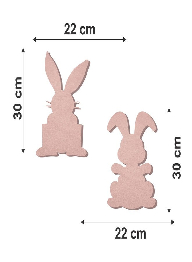 Decor Kafe Rabbit Shape MDF Wooden Cutout Size (30 cm X 22 cm) - Image 3