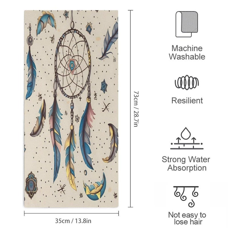 Dream Catcher Moon Pattern Printed Yoga Towel For Adults Fitness Travel - Image 3