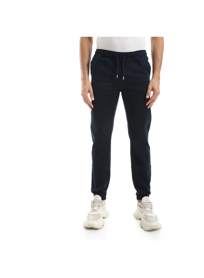 Andora For Everyday Use Elastic Waist With Drawstrings Pants_Navy - Image 1