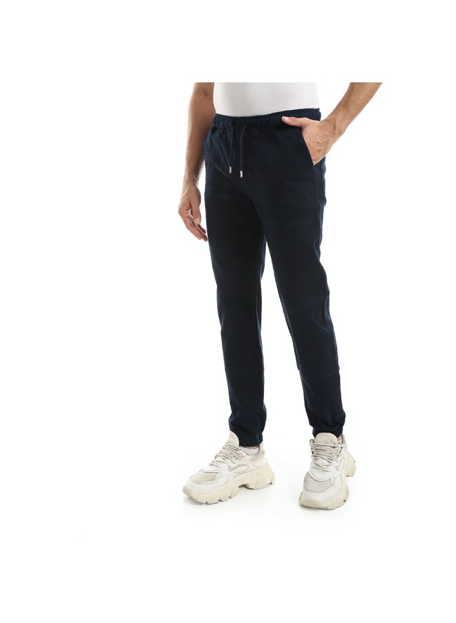 Andora For Everyday Use Elastic Waist With Drawstrings Pants_Navy - Image 2