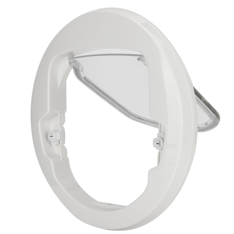 Twoway In Out Pet Dog Cat Flap Magnet Door Round Plastic Doorway Supply White Color - Image 4