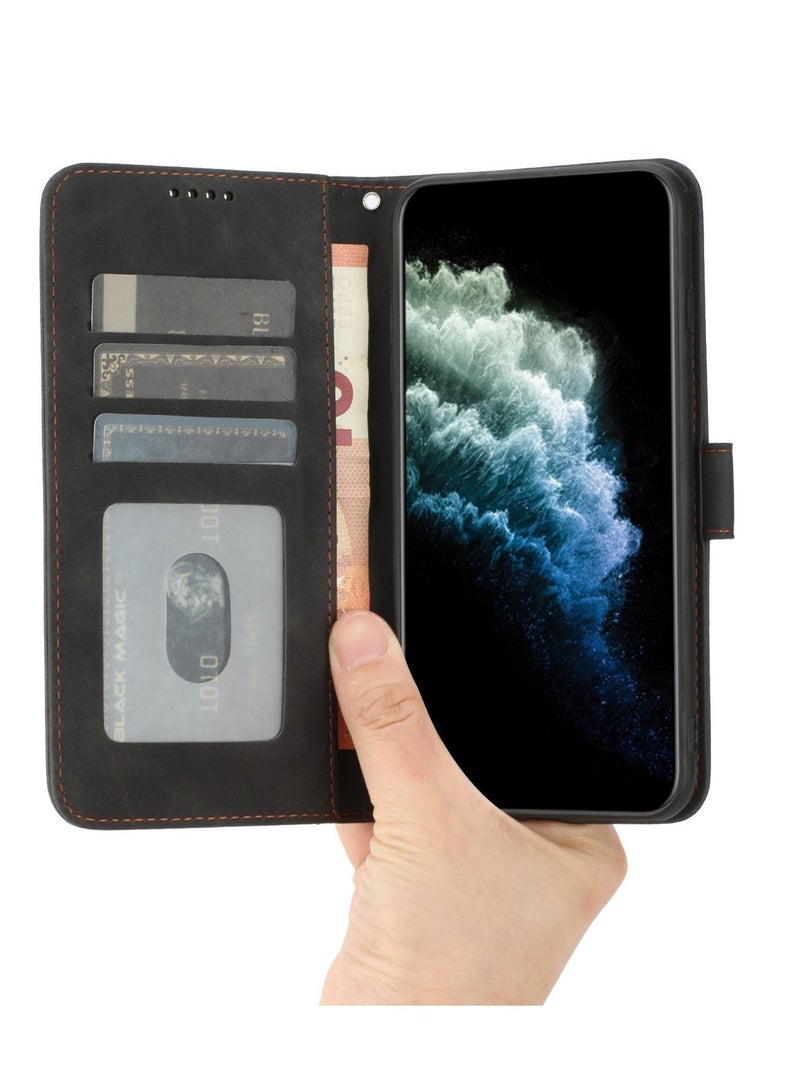 Suteni Flip Cover Leather Protective Hidden Card Slots Phone Case for iPhone - Image 2