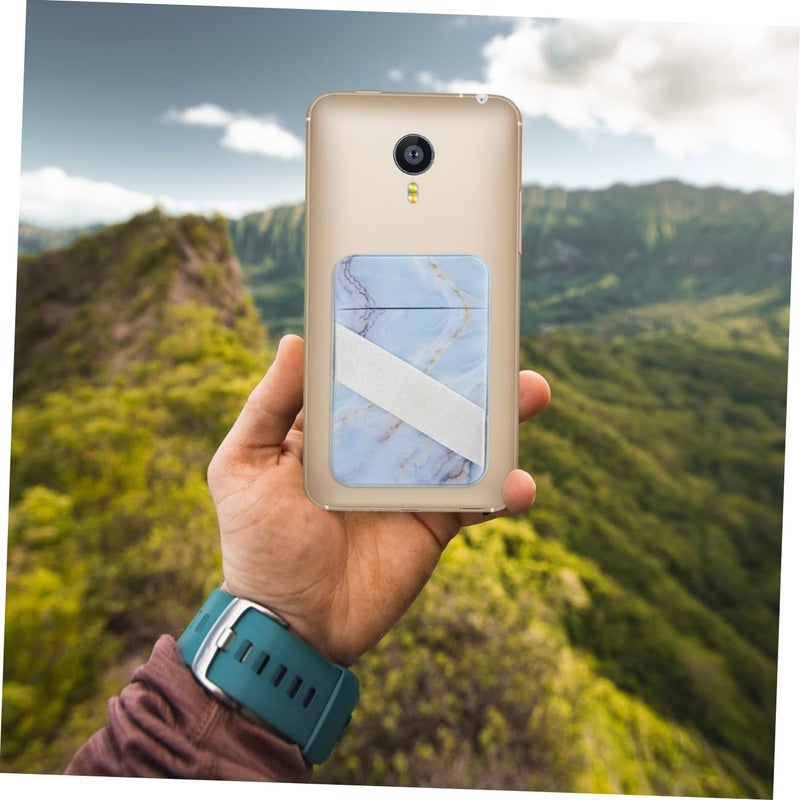 2Pcs Marble Pattern Phone Sticker Adhesive Card Holder Wallet Non Slip Back Pocket - Image 5