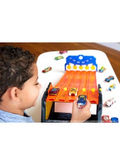 Roll Out Raceway Track Set Storage Bucket Unrolls Into 5Lane Racetrack For Multicar Play Connects To Other Sets With 1 1:64 Car For Kids 4 Years & Up - pzsku/ZD5446E1D85886AED01CAZ/45/_/1721986834/c7cb1323-561e-49d3-b586-8a0803c8e626