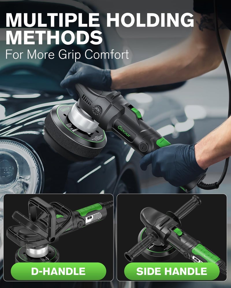 Ginour 1050W Dual Action Car Polisher with Quick-Change Brush Chamber - Image 5