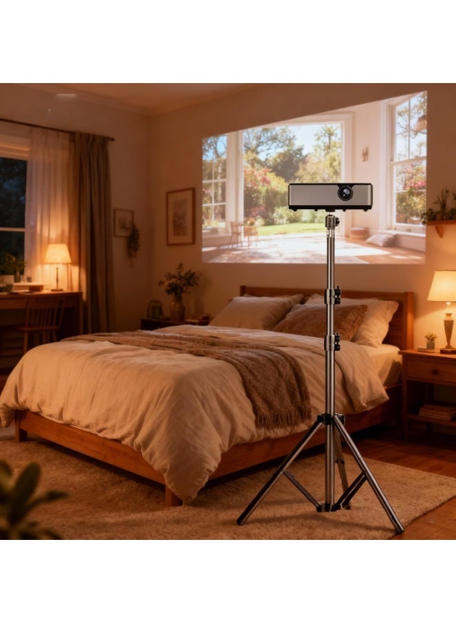 Projector Tripod Stand, Projector Floor Tripod Adjustable Height (58-170cm), Projector Stand with Metal Gimbal, Telescopic Portable Tripod 360° Rotatable Projector Stand Includes Bracket + Metal Ptz for Home/Stage/Studio/Outdoor - Image 3
