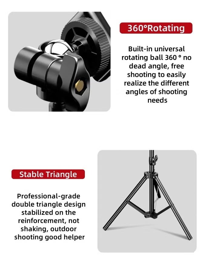 Projector Tripod Stand, Projector Floor Tripod Adjustable Height (58-170cm), Projector Stand with Metal Gimbal, Telescopic Portable Tripod 360° Rotatable Projector Stand Includes Bracket + Metal Ptz for Home/Stage/Studio/Outdoor - Image 5