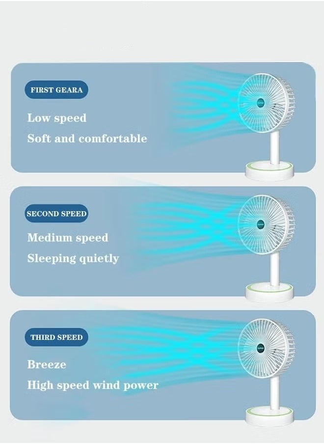 MIXDE Desktop Fan USB Charging Portable Small Fan Low Noise 3 Gears Strong Wind Removable handheld Fan  - Image 3