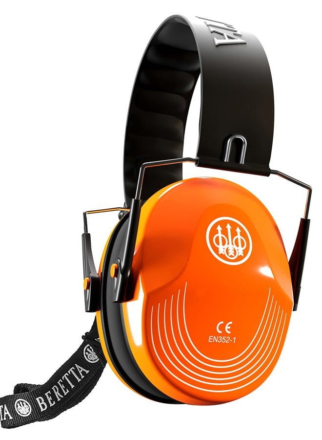 Beretta Unisex Hearing Protection Competition Compact One Size Safety Pro Earmuff, Orange Fluorescent - Image 1