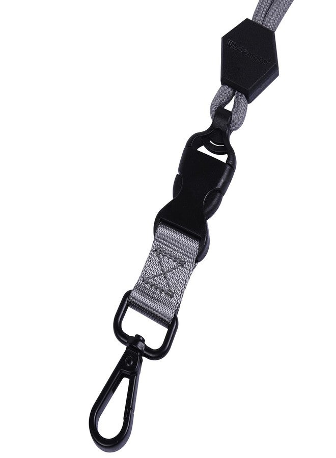 Wisdompro Breakaway Neck Lanyards, 23 inch Heavy Duty Round Cord Lanyard with Safety Breakaway Buckle, Detachable Buckle and Metal Hook for ID Card Badge Holder and Keys - Gray - Image 4