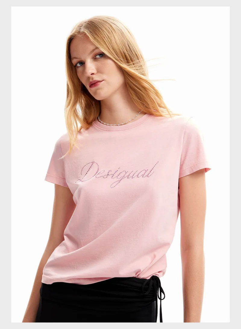 DESIGUAL Logo Print Round Neck T-Shirt
