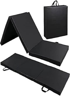 2" Thick Tri-Fold Folding Exercise Mat with Carrying Handles for MMA, Gymnastics and Home Gym Protective Flooring