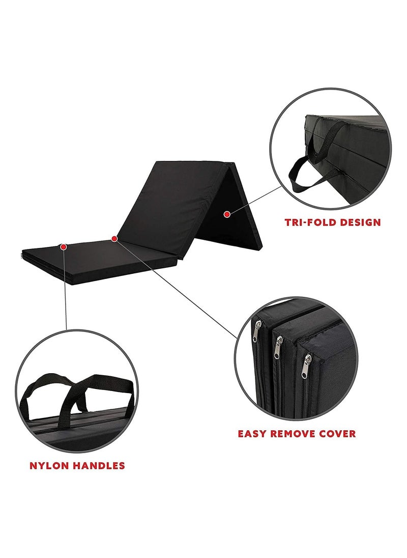 ULTIMAX - 2" Thick Tri-Fold Folding Exercise Mat with Carrying Handles for MMA, Gymnastics and Home Gym Protective Flooring - Image 1