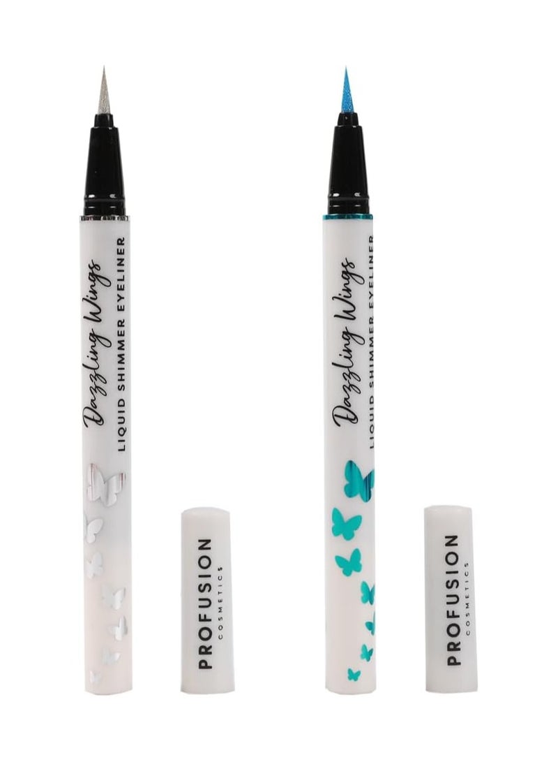 Profusion Cosmetics Empowered Butterfly Dazzling Wings Liquid Shimmer Eyeliner Quick dry Waterproof Sparkling Linears Flexible brush for easy and precise application - Image 1