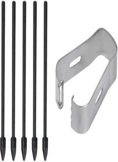 Generic Touch Stylus S Pen Tips Replacement Nibs With Clip For Galaxy S24 S24 Ultra Tab S9 S9U S9FE S Pencil Metal Spare Nib (5 pcs) (Black) 