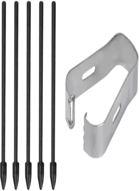 Touch Stylus S Pen Tips Replacement Nibs With Clip For Galaxy S24 S24 Ultra Tab S9 S9U S9FE S Pencil Metal Spare Nib (5 pcs) (Black)