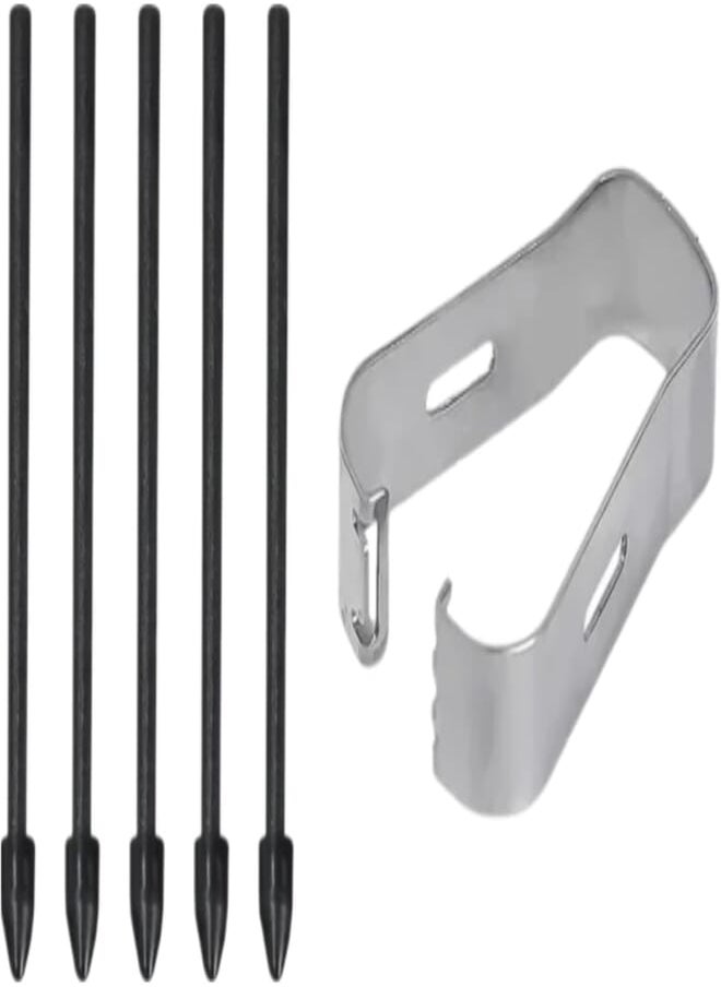 Generic - Touch Stylus S Pen Tips Replacement Nibs With Clip For Galaxy S24 S24 Ultra Tab S9 S9U S9FE S Pencil Metal Spare Nib (5 pcs) (Black) - Image 1