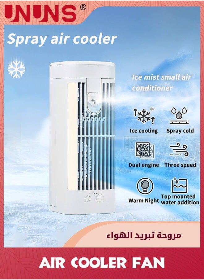 UNUNS Portable Air Conditioners,3-Speed Small AC Unit,Evaporative Air Cooler With Light,120ML Personal Air Conditioner for Bedroom,Office,Room-Gray  - Image 3