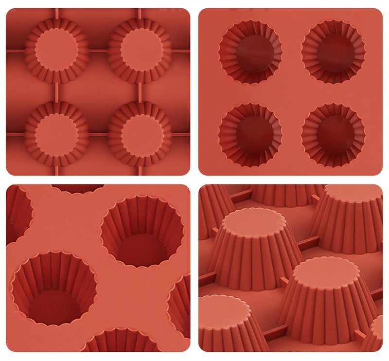 JOERSH 30-Cavity Mini Peanut Butter Cup Mold Silicone Candy Mold Bite Size for Keto Fat Bomb, Dark Chocolate - Image 3