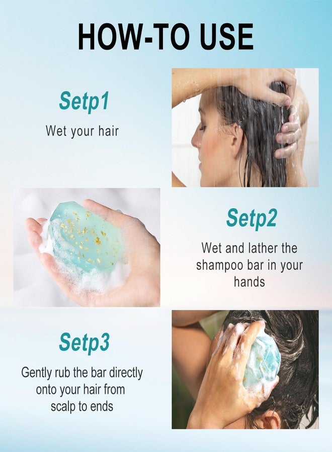 BOLI Rosemary Shampoo Bar, Strengthening & Thickening Hair Soap Bar for All Hair Types, Bathing Soap Solid Shampoo for Women & Men (Blue-Green) - Image 4