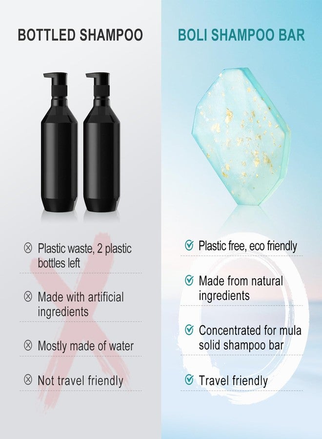 BOLI Rosemary Shampoo Bar, Strengthening & Thickening Hair Soap Bar for All Hair Types, Bathing Soap Solid Shampoo for Women & Men (Blue-Green) - Image 3