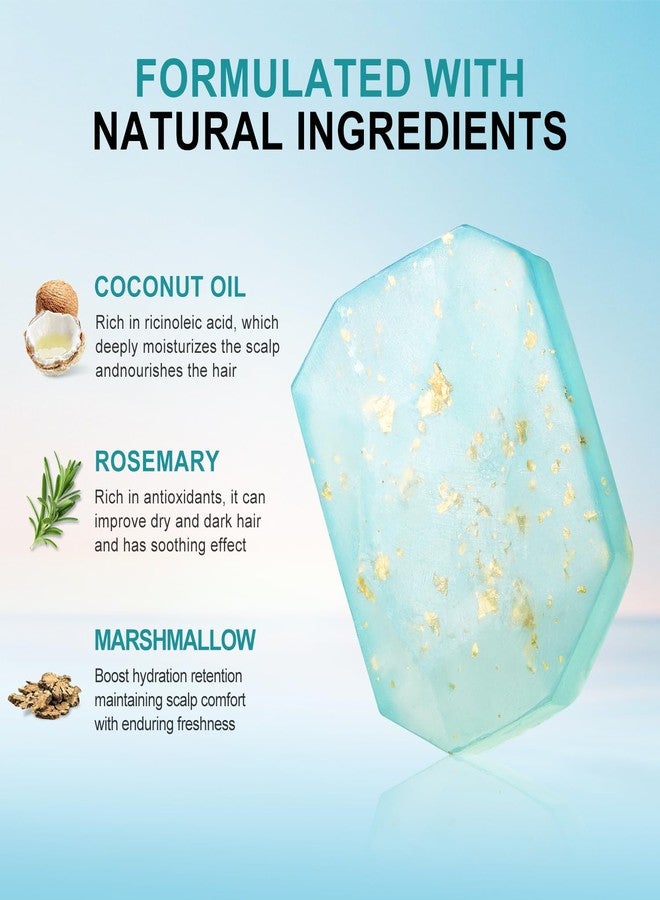 BOLI Rosemary Shampoo Bar, Strengthening & Thickening Hair Soap Bar for All Hair Types, Bathing Soap Solid Shampoo for Women & Men (Blue-Green) - Image 2