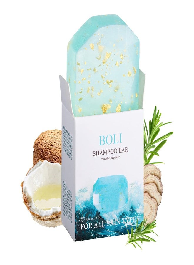 BOLI Rosemary Shampoo Bar, Strengthening & Thickening Hair Soap Bar for All Hair Types, Bathing Soap Solid Shampoo for Women & Men (Blue-Green) - Image 1