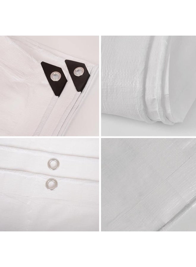 Waterproof Tarpaulin Heavy Duty Tarp PVC Sheet Outdoor Furniture Caravan Boat Car Camping Cover Picnic Ground Dust Sheet Mat With Strong Eyelets Canvas Tarp (Color : White, Size : 2x3m) - Image 3