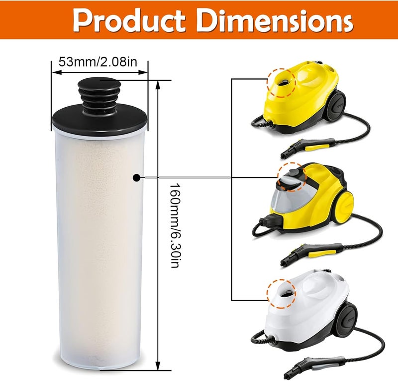 Carkio 2 حزمة فلتر خرطوشة إزالة الترسبات الكلسية لـ Karcher، خرطوشة إزالة الترسبات الكلسية البديلة لمنظف البخار لـ Karcher SC2 Upright، SC3 EasyFix، SC3 Upright EasyFix، SC3 Upright، SC3MX Vacuum Cleaner - Image 2