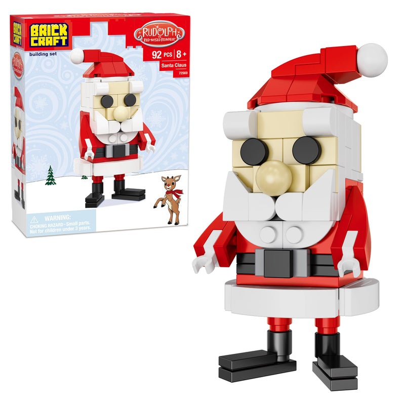 Brickcraft Rudolph The RedNosed Reindeer Santa Claus Building Kit 92 Pieces Classic Holiday DIY Christmas Dcor Festive Winter Display Gift for Kids Adults Ages 8 - Image 3