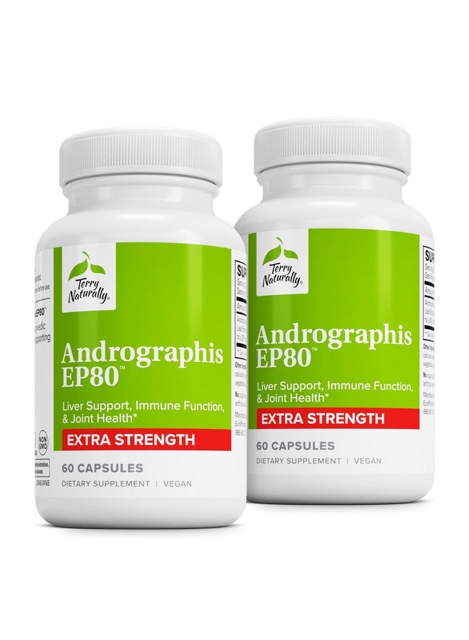 Terry Naturally Andrographis EP80 Extra Strength - Brain Health & Immune Support - Joint Health Support to Aid Mobility - Adaptogen Supplement for Energy & Liver Support - 60 Capsules (Pack of 2) - Image 1
