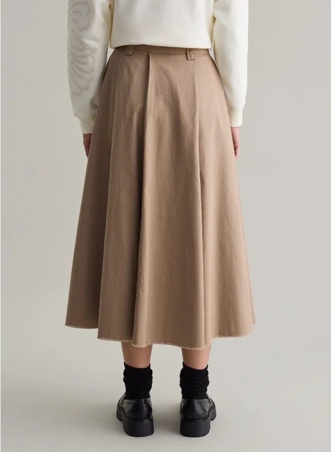 او في اس Full midi skirt with fringing