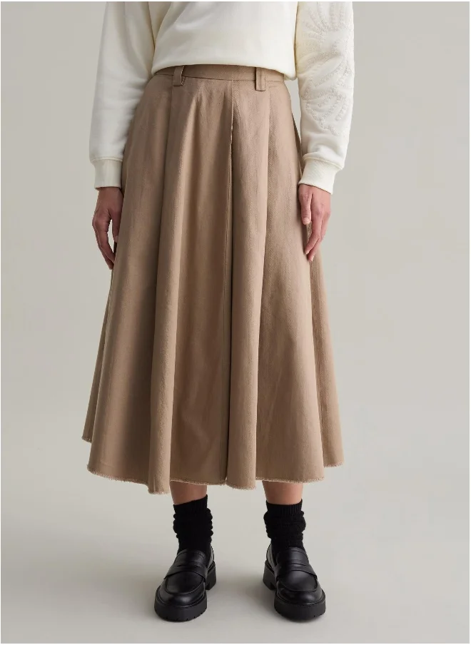 او في اس Full midi skirt with fringing