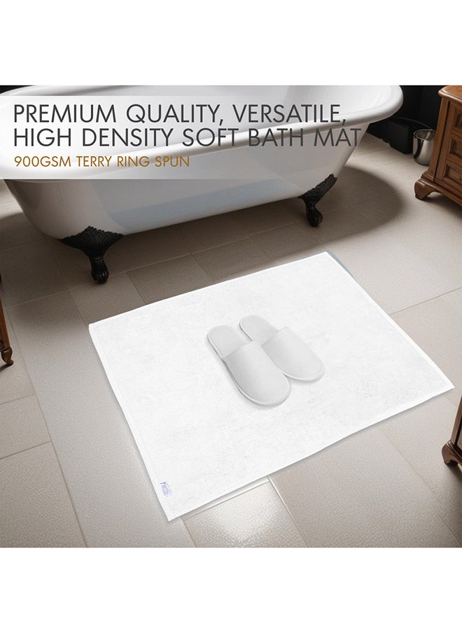 Hotel Linen Klub Hotel Linen Klub 1PC LUXURY Hotel Spa Shower/ Antimicrobial Bathtub Mat  - 100% Cotton 900 GSM Terry Dobby Border Ring Spun - Super Soft ,Quick Dry,Highly Absorbent , Size : 50 x 80cm, White  - Image 3