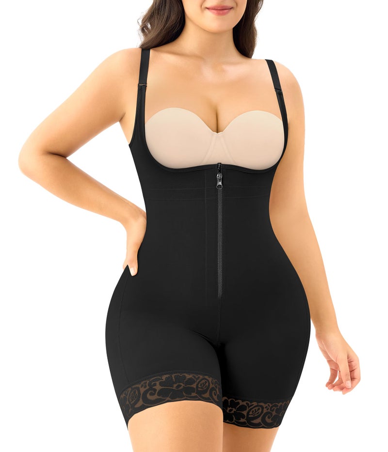 Eleady Full Body Shapewear for Women Fajas Colombianas Moldeadoras Overbust Postpartum Slimming Bodysuit Tummy Control - Black,Large - Image 1