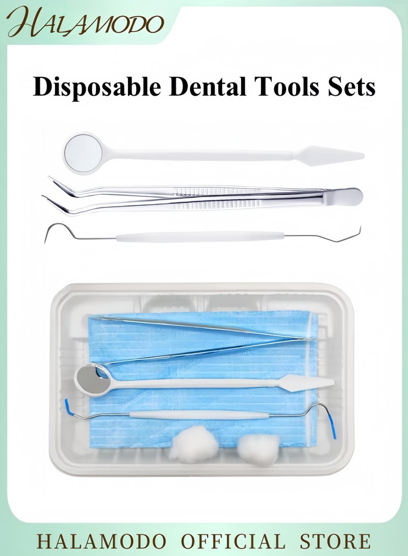 HALAMODO Disposable Dental Tools Set Includes Dental Mirror Dental Pick and Dental Explorer Complete Oral Hygiene Kit for Teeth Cleaning and Care Convenient Dentist Tools for Professional and At-Home Use  - Image 1