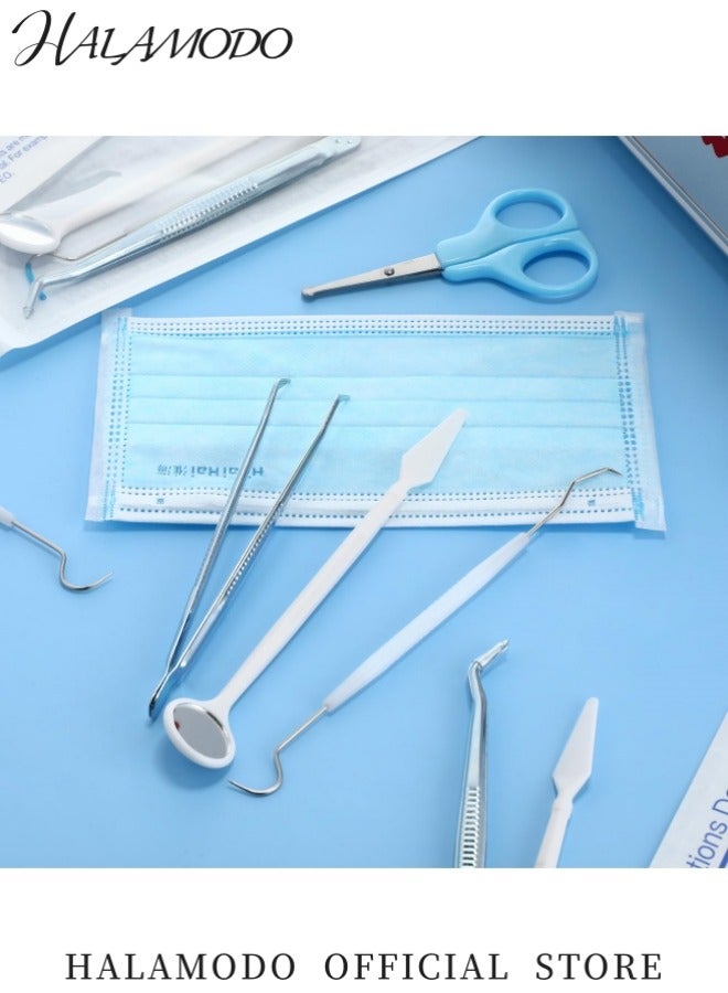HALAMODO Disposable Dental Tools Set Includes Dental Mirror Dental Pick and Dental Explorer Complete Oral Hygiene Kit for Teeth Cleaning and Care Convenient Dentist Tools for Professional and At-Home Use  - Image 2
