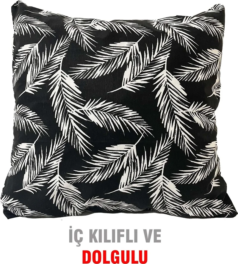 Nelson Throw Pillow Filled Zippered VIP Pillow 1 PC - 43X43 Cm (Black Feather)